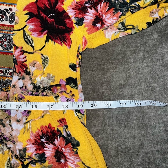 Umgee Boho Flower Dress Marigold with Flowers - Picture 9 of 10